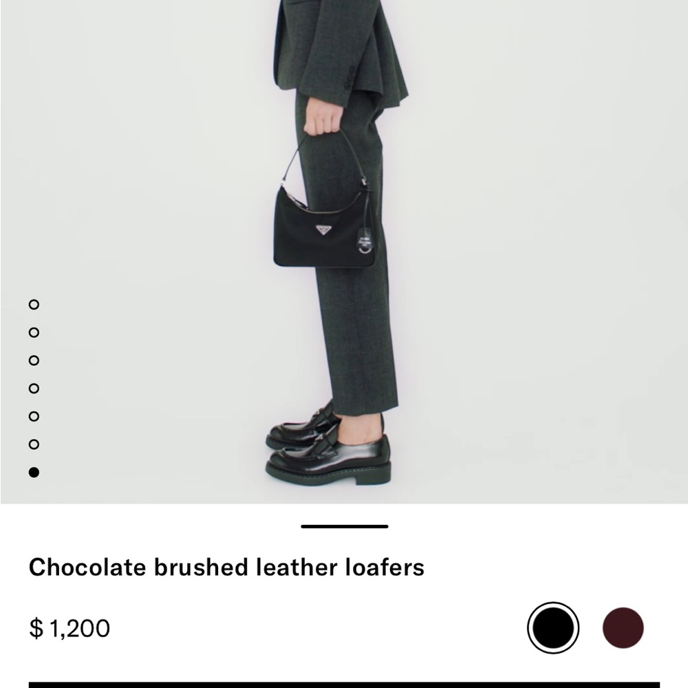 Prada New with box and dust bags chocolate brushed leather loafers in black